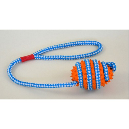 اسباب بازی توپ راگبی  با طناب  مخصوص سگ