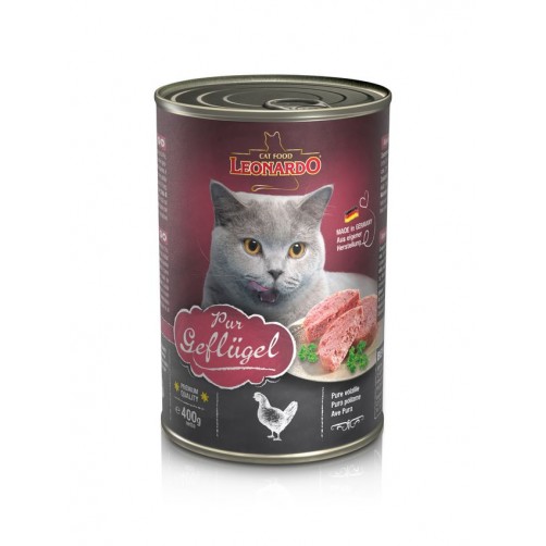 کنسرو گوشت ماکیان لئوناردو مخصوص گربه بالغ/ 400 گرمی