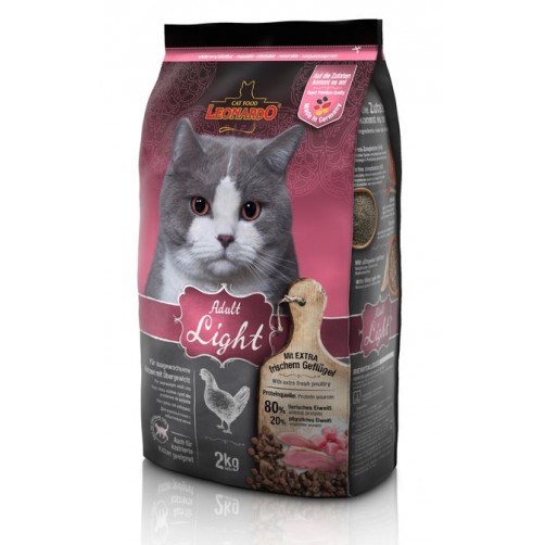 غذای خشک رژیمی لئوناردو مخصوص گربه های چاق و عقیم شده/ 2 کیلویی/ LEONARDO Adult Light