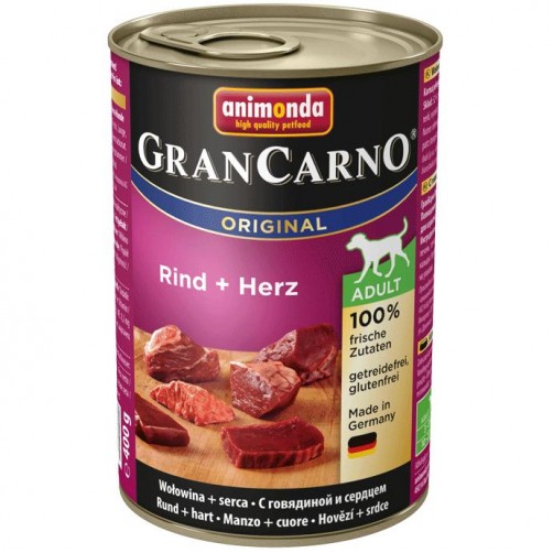 کنسرو گوشت و دل گوساله مخصوص سگهای بالغ/ 400 گرمی/ Animonda GranCarno With Beef + Heart