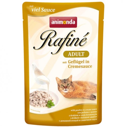 پوچ گربه Rafiné حاوی گوشت ماکیان در سس خامه ای/ 100 گرمی
