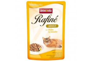 پوچ گربه Rafiné حاوی گوشت مرغ در سس تخم مرغ/ 100 گرمی