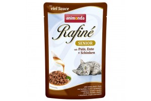 پوچ گربه Rafiné حاوی گوشت بوقلمون، اردک و ژامبون مخصوص گربه مسن