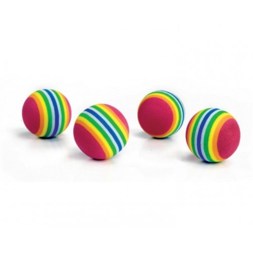 توپ های اسباب بازی نرم رنگارنگ گربه/ 4 عددی