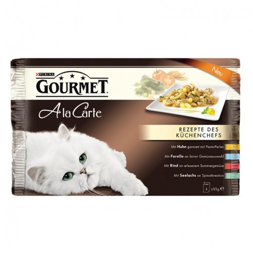 پوچ گربه GOURMET Ala Carte در 4 طعم مختلف/ بسته 4 عددی 