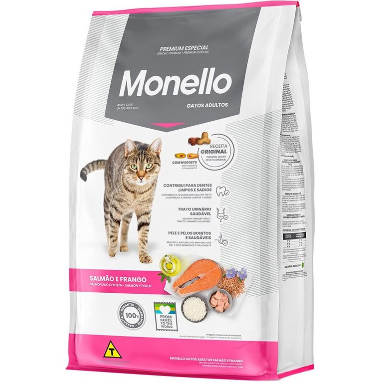 غذای خشک گربه مونلو میکس مرغ و ماهی  در بسته بندی پت لند- 1 کیلویی